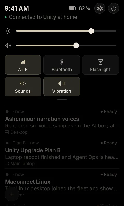 The quick-settings shade